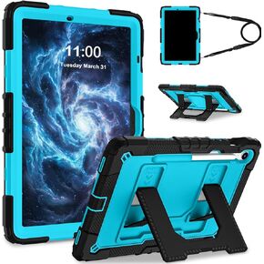 حافظة Scnioy لهاتف Samsung Galaxy Tab S10 Lite / S10 FE / S9 FE 5G 10.9 بوصة، S9 Tablet 11 بوصة، مع حامل قلم متعدد الزوايا ومسند وحزام حمل وغطاء متين لهاتف Galaxy Tab S10fe، أخضر داكن in Kuwait