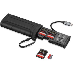 محول قارئ بطاقات SD عالي السرعة 2 في 1، USB 3.2، UHS-Ⅱ، نوع C، SD 4.0/Micro SD/TF/Nano وقارئ بطاقات وحامل للكاميرات والهواتف الذكية والطائرات بدون طيار وكاميرات الحركة in Kuwait