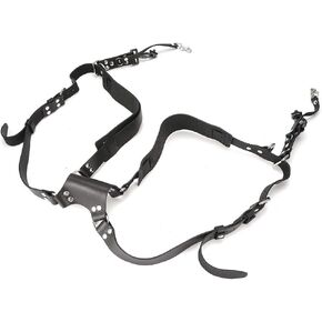 Camera Strap Leather, Adjustable Double Shoulder Harness for DSLR SLR Cameras, with 2 Buckle Clips, Photography Accessories (Shoulders-black) in Kuwait