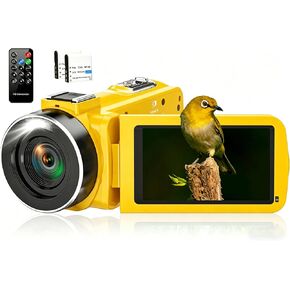 كاميرا فيديو 2.7K 48MP 30 FPS كاميرا رقمية، تكبير رقمي 16X، شاشة قلاب 3.0 بوصة، كاميرا تسجيل فيديو على اليوتيوب مع جهاز تحكم عن بعد وبطاريتين in Kuwait