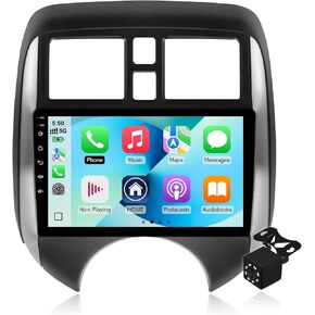 ستيريو سيارة 2+64G Android 14 Double Din لسيارة Nissan Versa Note 2014-2018 مع شاشة لمس 9 بوصة وراديو Carplay لاسلكي مدمج/Android Auto/GPS/Bluetooth/FM/AUX-in/SWC/كاميرا احتياطية in Kuwait