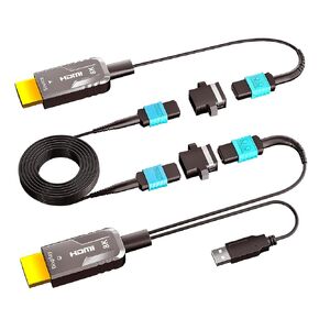 كابل HDMI 2.1 من الألياف الضوئية النقية 8K MPO قابل للفصل بطول 50 قدمًا، يدعم 8K 60 هرتز، 4K 120 هرتز، 48 جيجابت في الثانية، HDR ديناميكي لجهاز PS5، Xbox Series X، مستقبل Denon AV، HDTV، Blu-ray، شاشة، جهاز عرض in Kuwait