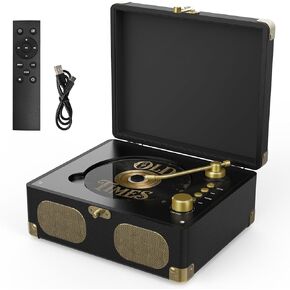 مشغل أقراص مضغوطة RetroAudio مع مكبرات صوت ومشغلات أقراص مضغوطة محمولة قديمة لمشغل الموسيقى المنزلي مع جهاز تحكم عن بعد، V5.4 بلوتوث داخل وخارج حقيبة سطح المكتب مشغل أقراص مضغوطة مع مدخل AUX، ومقبس سماعة الرأس، وتشغيل USB، أسود in Kuwait