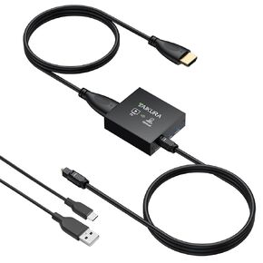 HDMI ARC/eARC to Optical Audio Adapter with 192KHz 24bit Output, Supports PCM 2.0 Dolby 5.1 DTS 5.1, Plug and Play HDMI to Optical Converter for HDTV, Home Theater, Wireless Headphones in Kuwait