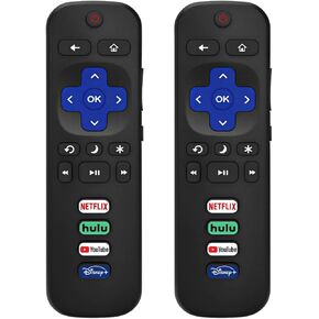 (عبوة من 2) جهاز تحكم بديل عالمي لتلفزيون Roku، متوافق مع TCL، Hisense، Onn، Sharp، Sanyo، Westinghouse، Element، Philips، RCA TVs، لا يتطلب إعداد، وليس للعصا أو اللاعبين in Kuwait