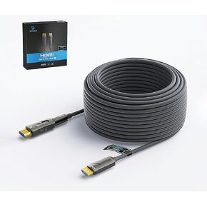 100 ft Fiber Optic HDMI 2.0 Cable, 18Gbps, 4K@60Hz, HDMI to HDMI & Micro HDMI, Slim, Grey, Indoor, Compatible with TV, Projector, Monitor, Laptop, Camera, Camcorder in Kuwait