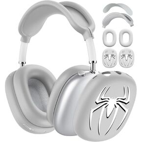 حافظة Fomissky 4 في 1 AirPods Max مع أغطية للأذن، تتضمن غطاء رأس وأغطية وسائد أذن من السيليكون الناعم متوافقة مع Apple AirPods Max (تصميم Midnight Spider) in Kuwait