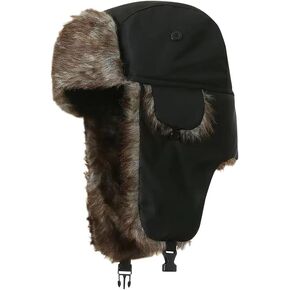 Winter Trapper Hat Cold Weather Windproof Hat Ear Flaps Hat Warm Hunting Hat Furry Snow Ski Hat Russian Skiing Hat Thermal Earflaps Hat Outdoor Cycling Hat in Kuwait