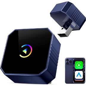 2026 محول CarPlay لاسلكي صغير ترقية سلكي إلى لاسلكي لـ CarPlay وAndroid، التوصيل والتشغيل التلقائي السريع، إعادة الاتصال التلقائي والتحكم المستقر بدون تأخير لهاتف iPhone iOS 10+ وAndroid 11+ in Kuwait