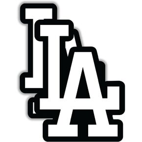 2-Pack Black LA Logo Vinyl Sticker Decal, Los Angeles Baseball Fan Art, Aesthetic Accessories for Laptop, Water Bottle, Hydro Flask, Tumbler, Car Window, Bumper, Truck, Cooler (5"x3.7") in Kuwait