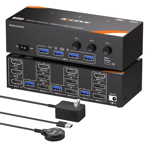 KVM Switch HDMI 2 Ports,USB and HDMI Switch for 2 Computers Share Keyboard Mouse Printer and one HD Monitor,Support UHD 4K@30Hz,with 4 USB Out and External Controller Switching in Kuwait