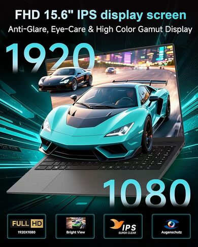 15.6 Inch Laptop for Business and Student, AMD 3020e Processor, FHD Anti-Glare Display, Privacy-Focused Webcam, 8GB RAM 256GB SSD, WiFi, Bluetooth 5.0, Type-C, Lightweight, Long Battery in Kuwait