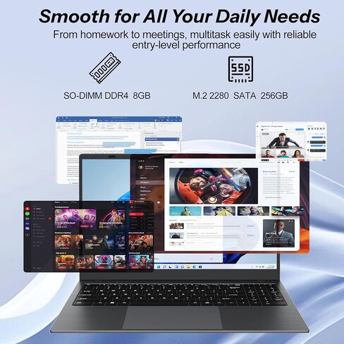 كمبيوتر محمول 15.6 بوصة، ذاكرة الوصول العشوائي 8 جيجابايت، 256 جيجابايت SSD، كمبيوتر محمول للطلاب والأعمال، معالج AMD 3020e، شاشة FHD مضادة للتوهج، عمر بطارية طويل، كاميرا ويب، WiFi5 in Kuwait