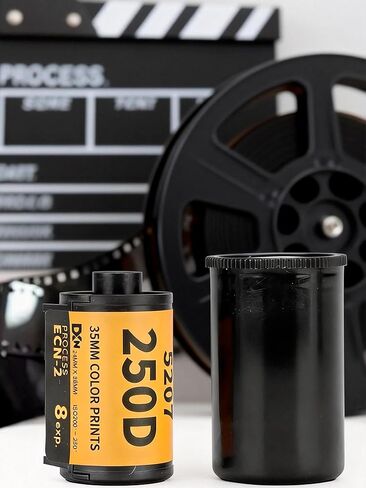 لفة فيلم 35 مم، فيلم طباعة ألوان معالجة Ecn-2 لـ 135 كاميرا، حساسية للضوء 200-250 Iso، فيلم تصوير فوتوغرافي احترافي بنطاق تعريض واسع، 8 أوراق في كل حزمة، حجم إطار 1.9 × 1.1 بوصة (4) in Kuwait