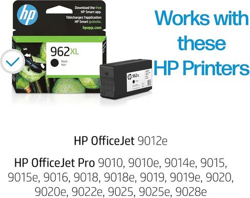 HP 962 Ink Cartridge Bundle – 962XL Black High‑Yield (3JA03AN) + 962 Cyan Magenta Yellow 3‑Pack (3YP00AN) | Works OfficeJet 9012e; OfficeJet Pro 9010, 9015, 9018, 9019, 9020, 9025 Series in Kuwait