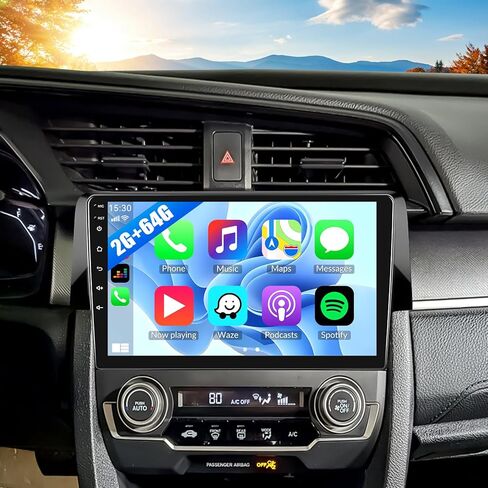 ستيريو سيارة Android 15 لسيارة Honda Civic 2016-2021 مع Carplay لاسلكي Android Auto Support OEM كاميرا احتياطية التحكم في عجلة القيادة 9 بوصة تعمل باللمس GPS Navigation WiFi Bluetooth FM HiFi in Kuwait