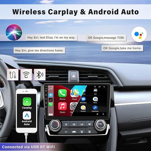 ستيريو سيارة Android 15 لسيارة Honda Civic 2016-2021 مع Carplay لاسلكي Android Auto Support OEM كاميرا احتياطية التحكم في عجلة القيادة 9 بوصة تعمل باللمس GPS Navigation WiFi Bluetooth FM HiFi in Kuwait