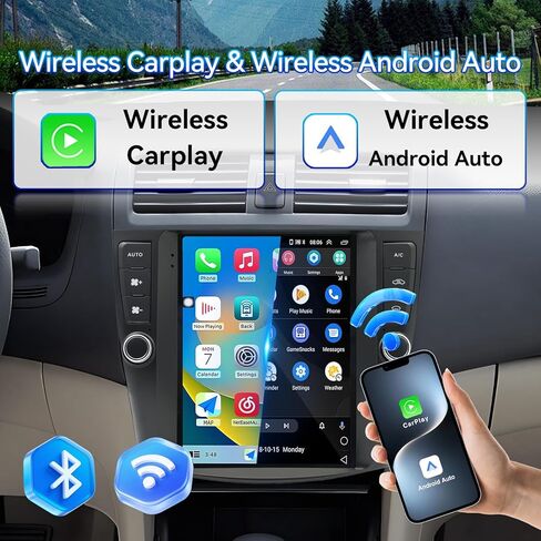Binize Android 12 Car Stereo متوافق مع Carplay&Android Auto 10 بوصة تعمل باللمس لسيارة Honda Accord 7th 2003 2004 2005 2006 2007 يدعم GPS Navi/Bluetooth/FM/AM/DSP+كاميرا احتياطية in Saudi Arabia