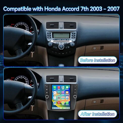 Binize Android 12 Car Stereo متوافق مع Carplay&Android Auto 10 بوصة تعمل باللمس لسيارة Honda Accord 7th 2003 2004 2005 2006 2007 يدعم GPS Navi/Bluetooth/FM/AM/DSP+كاميرا احتياطية in Saudi Arabia