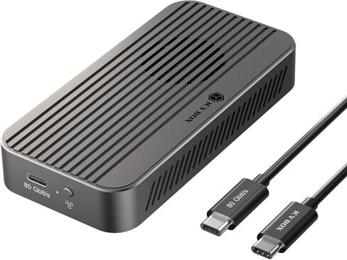 حاوية SSD بسرعة 80 جيجابت في الثانية M.2 NVMe SSD مع مروحة تبريد، حاوية ICY BOX USB4 NVMe SSD متوافقة مع Thunderbolt 5/4/3/USB 4 M-Key SSD حتى 8 تيرابايت، هيكل من سبائك الألومنيوم in Kuwait