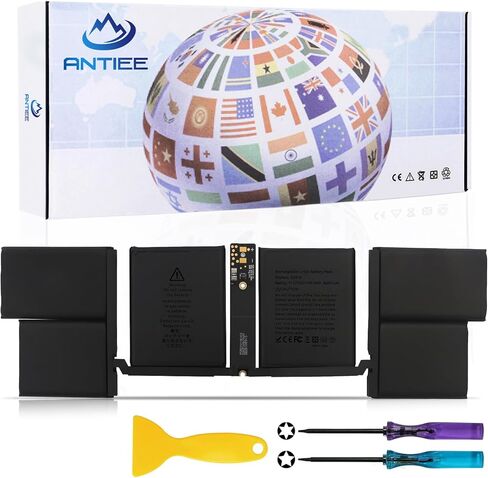 استبدال بطارية A1708، بطارية A1713 لجهاز MacBook Pro 13 بوصة A1708 [أواخر 2016، منتصف 2017] EMC 2978 3164 MPXQ2LL MLL42LL MLUQ2LL MPXR2LL MPXU2LL MPXT2LL MacBookPro13,1 14,1 11.4V 54.5Wh 4781mAh in Kuwait