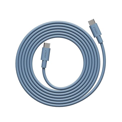 كابل Avolt USB-C إلى USB-C (6.6 قدم) - كابل شحن سريع من السيليكون الناعم لأجهزة iPhone 15 وMacBook وiPad وAndroid - تصميم متين وخالي من التشابك (USB C إلى USB C، أزرق قرش) in Saudi Arabia