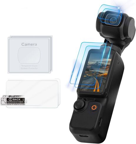 Pocket 3/4 Screen Lens Protector for DJI Osmo Pocket 4/3 Vlogging Camera, 2 Pack Anti-Scrach Tempered Glasses Protective Film Gimbal Len Accessories in Kuwait