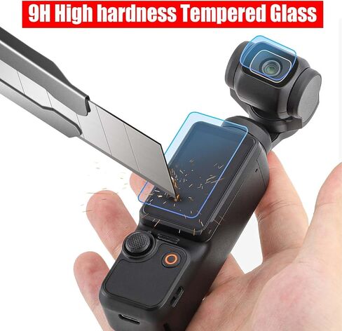 Pocket 3/4 Screen Lens Protector for DJI Osmo Pocket 4/3 Vlogging Camera, 2 Pack Anti-Scrach Tempered Glasses Protective Film Gimbal Len Accessories in Kuwait