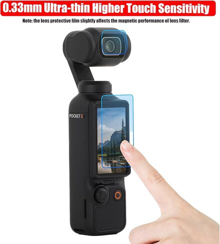 Pocket 3/4 Screen Lens Protector for DJI Osmo Pocket 4/3 Vlogging Camera, 2 Pack Anti-Scrach Tempered Glasses Protective Film Gimbal Len Accessories in Kuwait