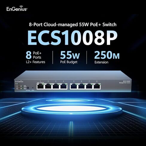 EnGenius Cloud （ECS1008P）｜ 8-Port Gigabit PoE Switch in Kuwait