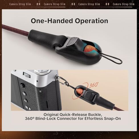 PGYTECH Camera Strap Slim (Vintage) w/Quick Connectors Slim Set | Durable Quick-Release Kit for Compact Cameras, Mirrorless & Smartphones in Kuwait