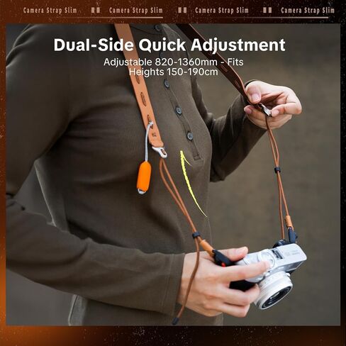 PGYTECH Camera Strap Slim (Vintage) w/Quick Connectors Slim Set | Durable Quick-Release Kit for Compact Cameras, Mirrorless & Smartphones in Kuwait