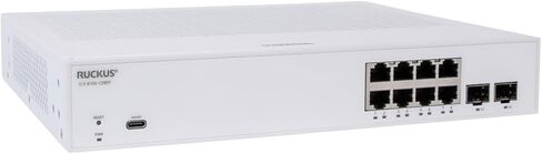 محول Ruckus ICX8100-C08PF ذو 8 منافذ Gigabit PoE+، 124 وات، وصلات SFP 2 × 1 جيجابت، إدارة الطبقة الثانية، 32K MAC، إطارات جامبو 9216B، SNMP/SSH Remote MGMT، حزمة Cloud Care التي تم تكوينها مسبقًا مؤهلة in Kuwait