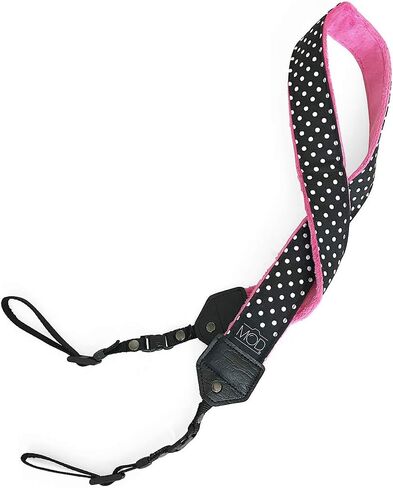 Mod Straps Vintage Retro Black Polka Pattern with Quick Release Premium Universal Camera Strap in Kuwait