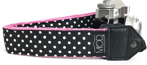 Mod Straps Vintage Retro Black Polka Pattern with Quick Release Premium Universal Camera Strap in Kuwait