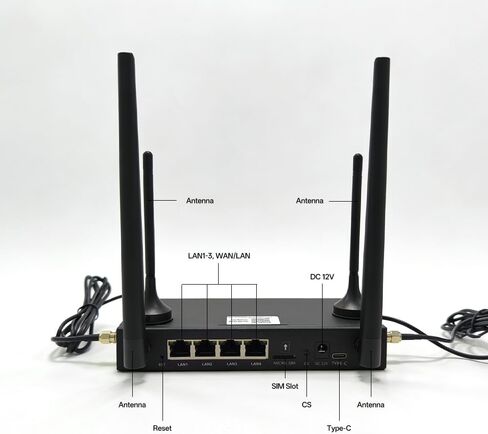 جهاز توجيه 4G LTE صناعي مع 4 منافذ إيثرنت، بوابة واي فاي 4G غير مقفلة لنظام الطاقة الشمسية، جهاز توجيه IoT ذو غلاف معدني متين، مراقبة عن بعد لكاميرات IP وM2M الخارجية، يدعم بطاقة SIM in Kuwait