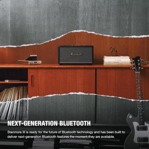 Marshall Stanmore III Bluetooth Home Speaker - Loud Stereo Sound with Bass and Treble Controls | Plug-in Powered | Record Player Compatible | RCA and 3.5 mm Aux Inputs - Black (Renewed) in Kuwait