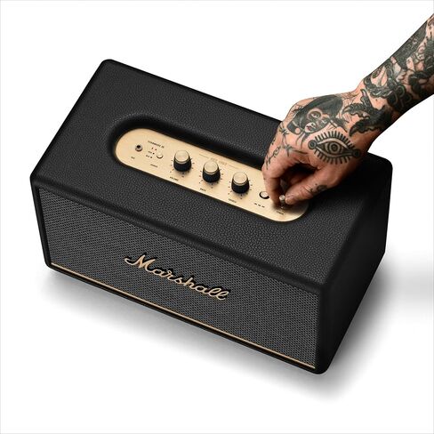 Marshall Stanmore III Bluetooth Home Speaker - Loud Stereo Sound with Bass and Treble Controls | Plug-in Powered | Record Player Compatible | RCA and 3.5 mm Aux Inputs - Black (Renewed) in Kuwait