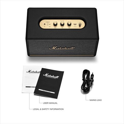 Marshall Stanmore III Bluetooth Home Speaker - Loud Stereo Sound with Bass and Treble Controls | Plug-in Powered | Record Player Compatible | RCA and 3.5 mm Aux Inputs - Black (Renewed) in Kuwait