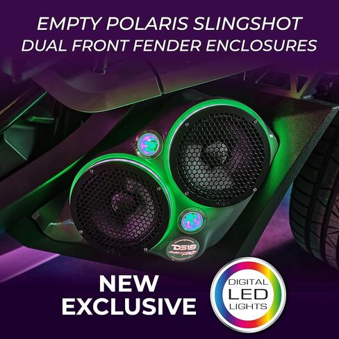 DS18 SLG-F82 Polaris Slingshot Front Fender Dual 8" Speaker Pods with Digital LED Lighting for 2015+ Slingshot Models - Empty Enclosures in Kuwait