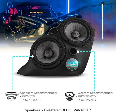DS18 SLG-F82 Polaris Slingshot Front Fender Dual 8" Speaker Pods with Digital LED Lighting for 2015+ Slingshot Models - Empty Enclosures in Kuwait