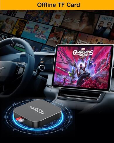 5-in-1 Wireless CarPlay Adapter with Netflix/YouTube/TF, Android Auto & Carplay Adapter with USB-A and USB-C Cables,Convert Wired to Wireless Apple Dongle, Magic Video Ai Box Car Play for iOS 10+ in Kuwait