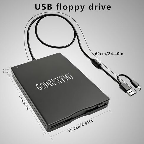 محرك أقراص مرنة مقاس 3.5 بوصة، محرك أقراص مرنة USB محمول، توصيل وتشغيل USB-C FDD خارجي، ناسخة قرص مرن 1.44 ميجابايت متوافقة مع أجهزة الكمبيوتر المحمولة وأجهزة الكمبيوتر الشخصية وأجهزة Windows 11/10/8/XP وmacOS تأتي مع حقيبة in Kuwait