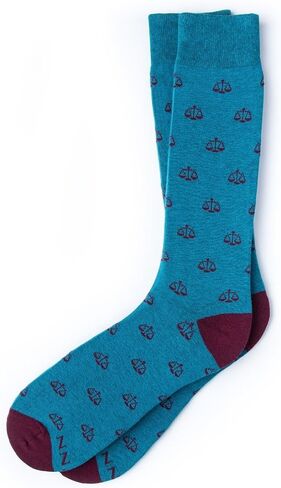 Alynn “Tip the Scales" Men's Legal Scales of Justice Lawyer Crew Dress Socks (1 Pair) in Saudi Arabia
