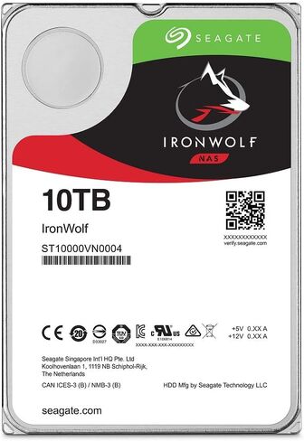 Seagate Ironwolf NAS 10TB SATA 6GB/s NCQ 256MB Cache 3.5 Internal Bare Drive (ST10000VN0004) in Kuwait