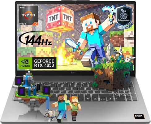 Lenovo LOQ 15.6" Gaming Laptop, AMD Ryzen 7 7735HS Laptop with FHD 1920 * 1080 144Hz Display, GeForce RTX 4050, 32GB DDR5 + 1TB SSD, Backlit Keyboard, Wi-Fi 6, Windows 11 Home, Grey in Kuwait