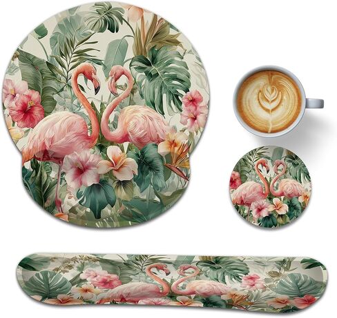 Ergonomic Keyboard and Mouse Wrist Rest Set, Cute Bee Mouse Pad with Non Slip Base, Soft Cloth Surface for Office and Home Typing Support in Saudi Arabia