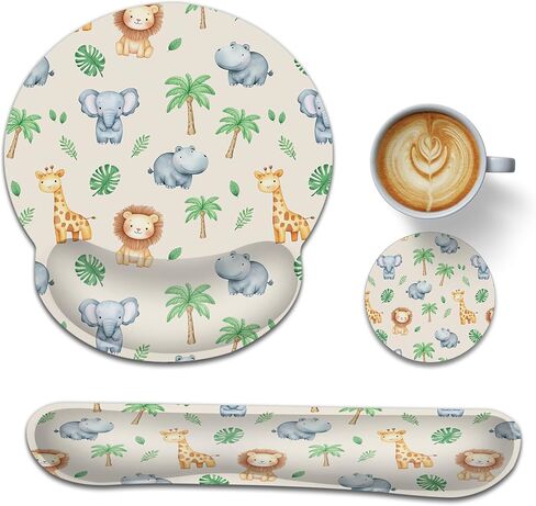 Ergonomic Keyboard and Mouse Wrist Rest Set, Cute Bee Mouse Pad with Non Slip Base, Soft Cloth Surface for Office and Home Typing Support in Saudi Arabia