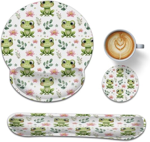 Ergonomic Keyboard and Mouse Wrist Rest Set, Cute Bee Mouse Pad with Non Slip Base, Soft Cloth Surface for Office and Home Typing Support in Saudi Arabia