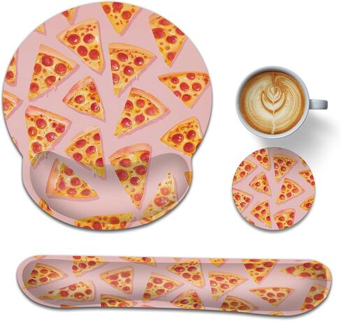 Ergonomic Keyboard and Mouse Wrist Rest Set, Cute Bee Mouse Pad with Non Slip Base, Soft Cloth Surface for Office and Home Typing Support in Saudi Arabia